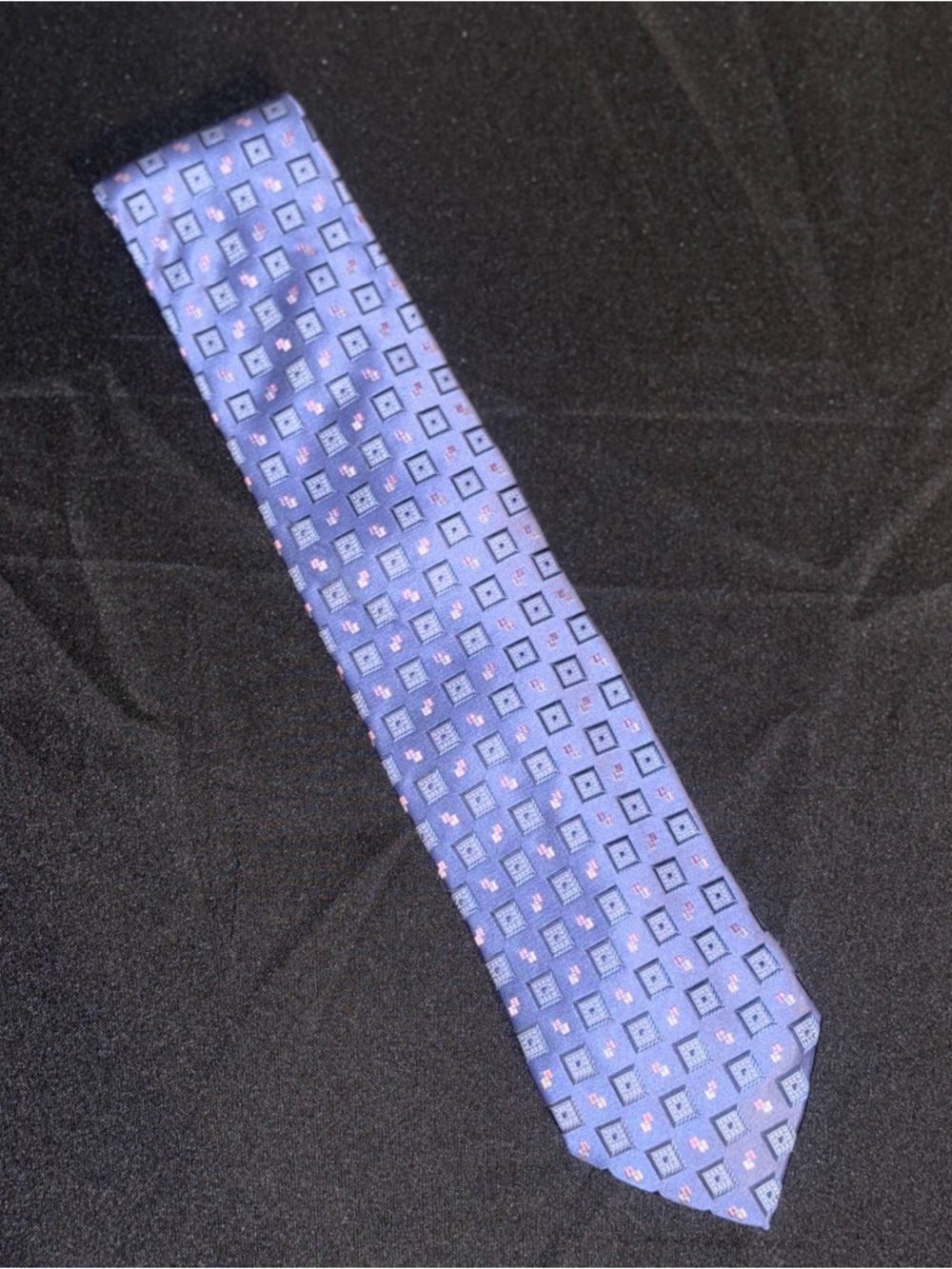 Ermenegildo Zegna Blue Geometric Silk Tie Made in Italy Luxury Designer